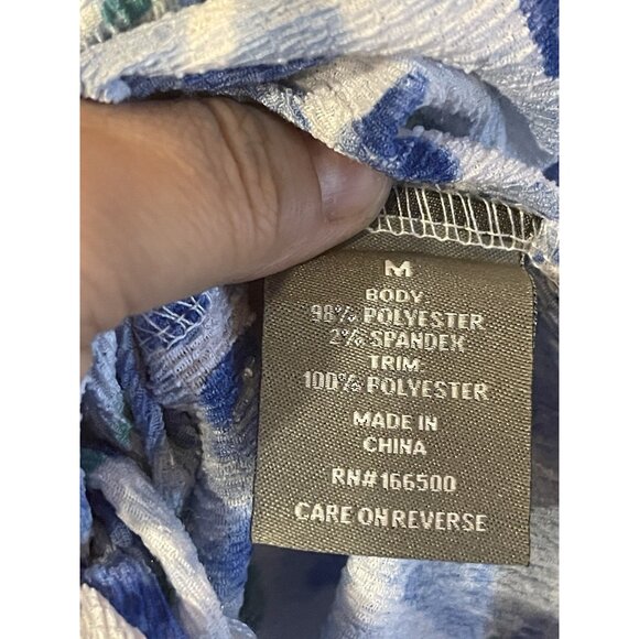 Berkley Jensen Womens Floral V-Neck Pullover Button-Down Blouse W Lace Trim Med - Picture 7 of 16